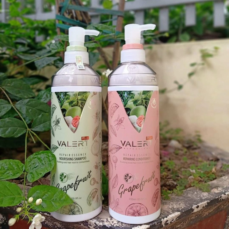 Dầu Gội Xả Bưởi Grapefruit Valert 850ml * 2 Phục Hồi Tóc Khô Xơ Hư Tổn, Chống Rụng và Kích Thích Mọc Tóc