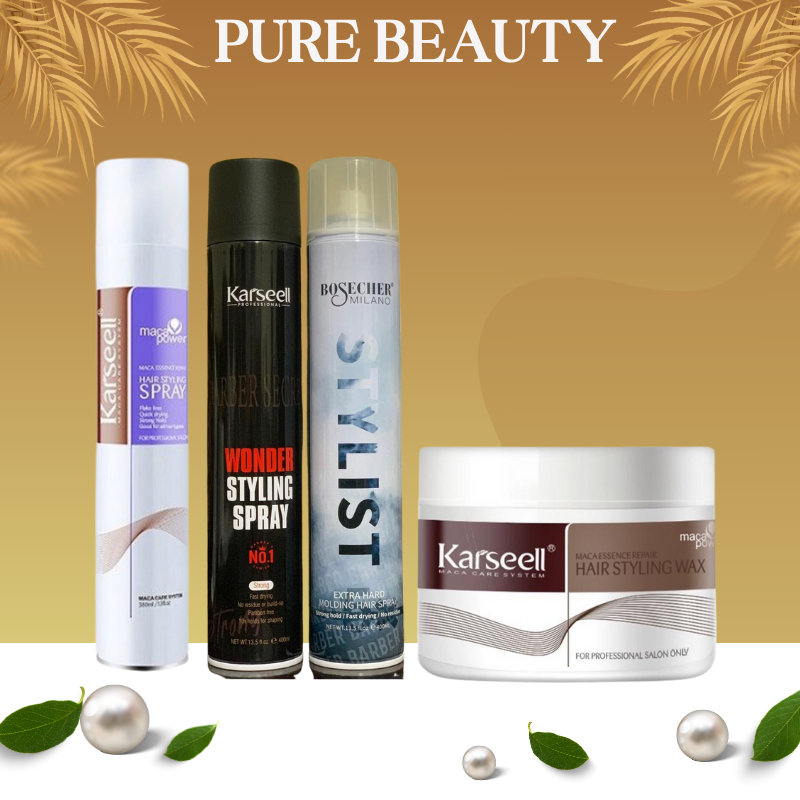 Gôm Xịt Tóc KARSEELL MACCA 400ML. Sáp vuốt tóc KARSEELL 100ML Giữ Nếp Tạo Kiểu Tóc Nam Nữ Chuẩn Salon Hương Nước Hoa