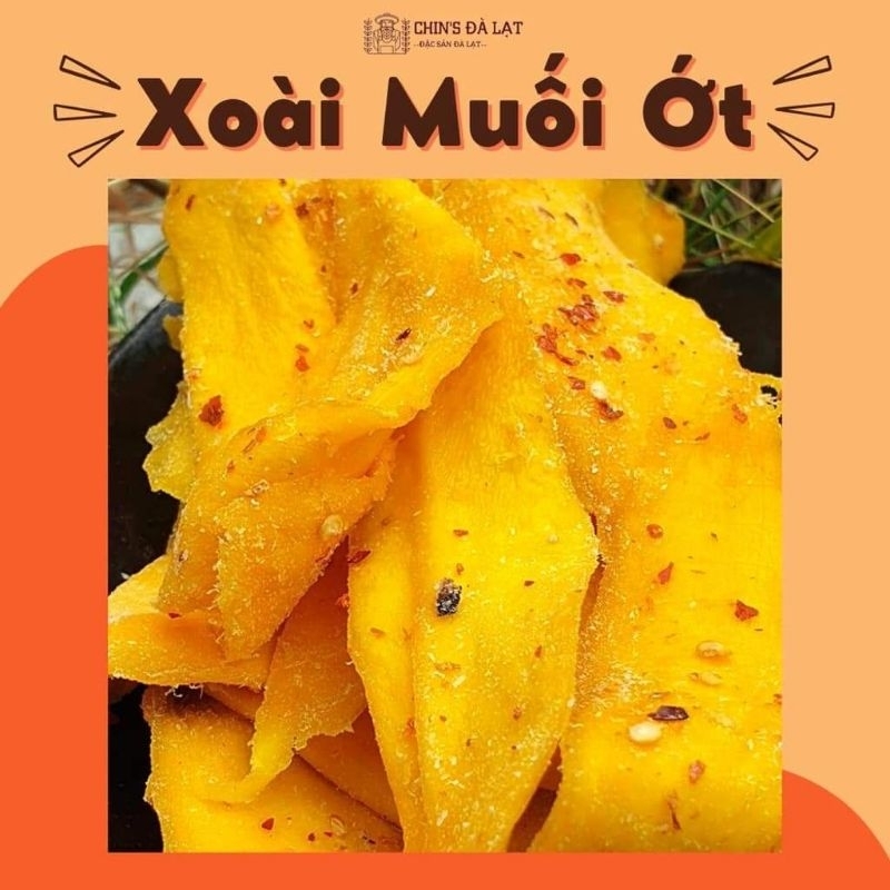 500gr xoài sấy chanh, muối ớt chua ngọt siêu ngon