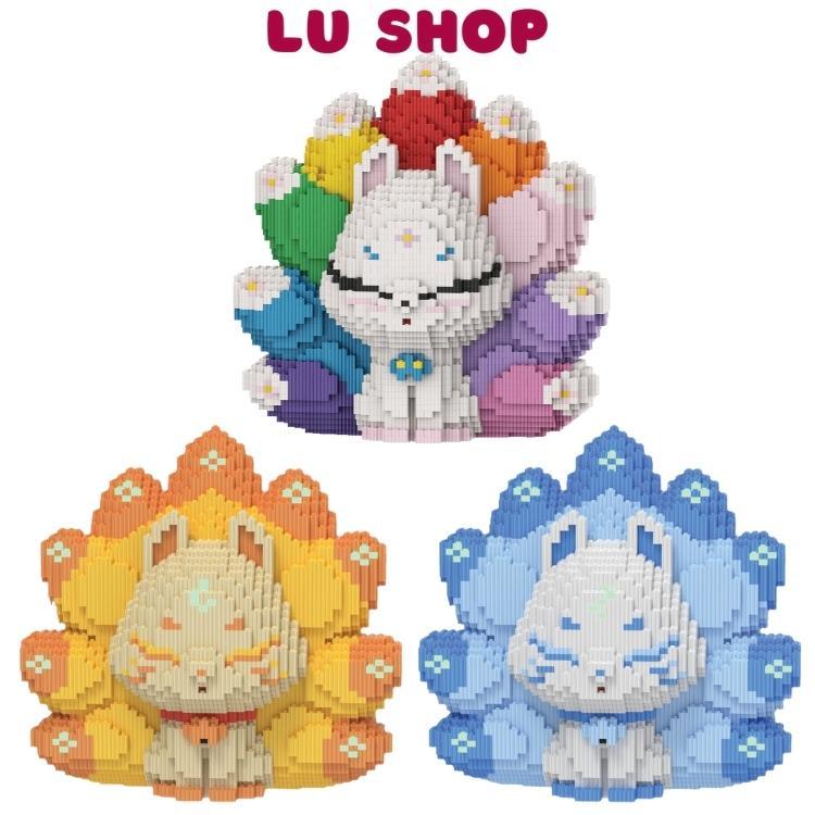 Mô hình đồ chơi lắp ráp Hồ Ly 9 Đuôi, Cửu Vỹ Hồ Ly, Cáo 9 đuôi cực đẹp cao 30cm_Lushop