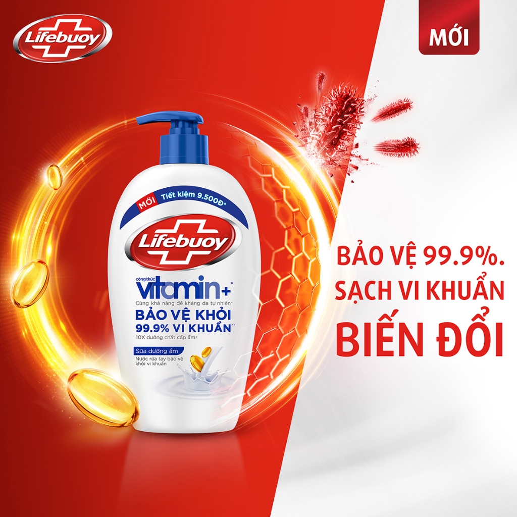 Nước Rửa Tay Lifebuoy Vitamin+ Combo 2 chai 450g/chai