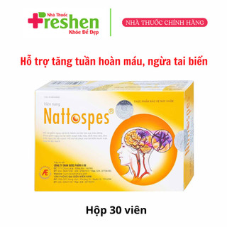 Viên nang Nattospes hỗ trợ giảm nguy cơ hình thành và làm tan cục máu đông (30 viên)