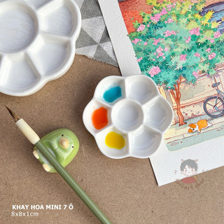 Palette pha màu bằng sứ - Khay pha màu