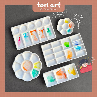 Palette pha màu bằng sứ - Khay pha màu