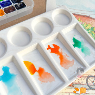 Palette pha màu bằng sứ - Khay pha màu