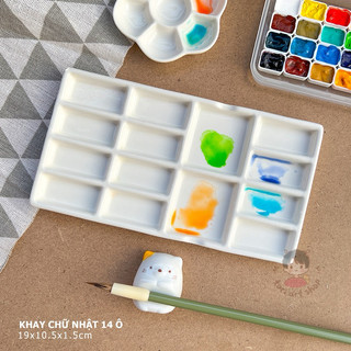 Palette pha màu bằng sứ - Khay pha màu