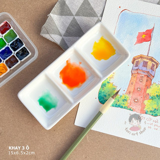 Palette pha màu bằng sứ - Khay pha màu