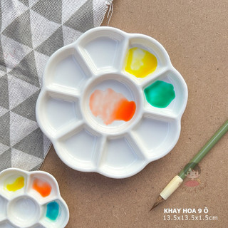 Palette pha màu bằng sứ - Khay pha màu