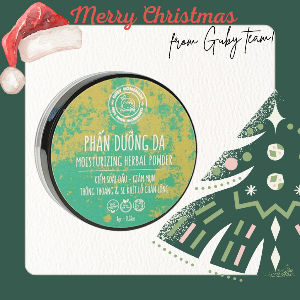 Phấn Dưỡng Da MOISTURIZING HERBAL POWDER - Handmade By GUBY HOMEMADE