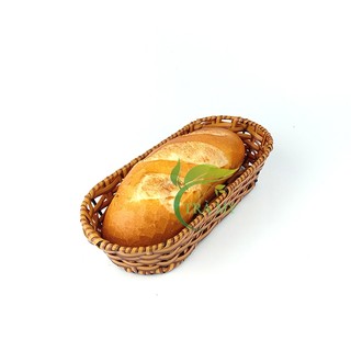 Rổ Đựng Bánh Mì Bằng Mây Nhựa Đan Khung Sắt Sơn Tĩnh Điện