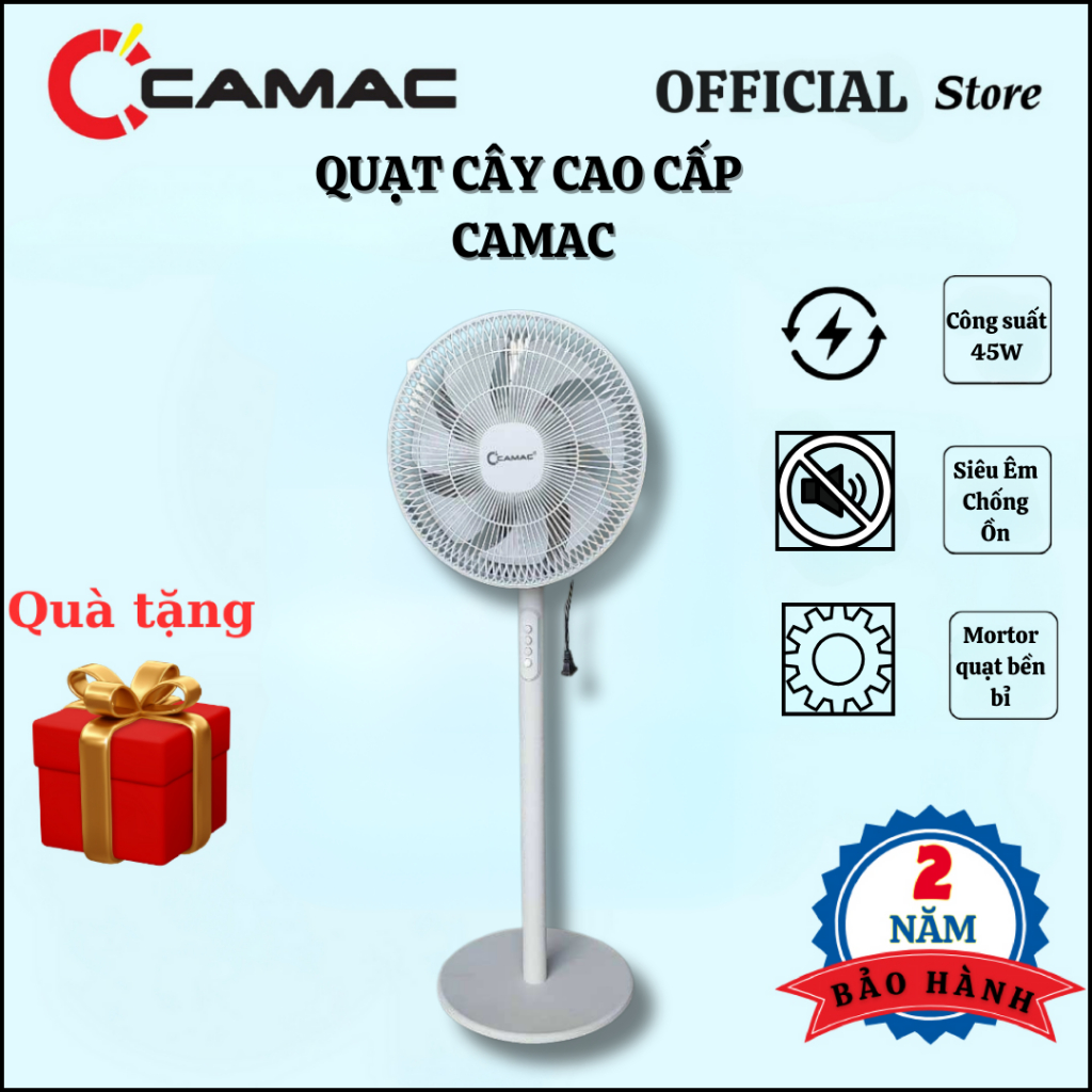 QUẠT CÂY ĐỨNG CAMAC, QUẠT CÂY 7 CÁNH CAO CẤP CHẠY SIÊU ÊM