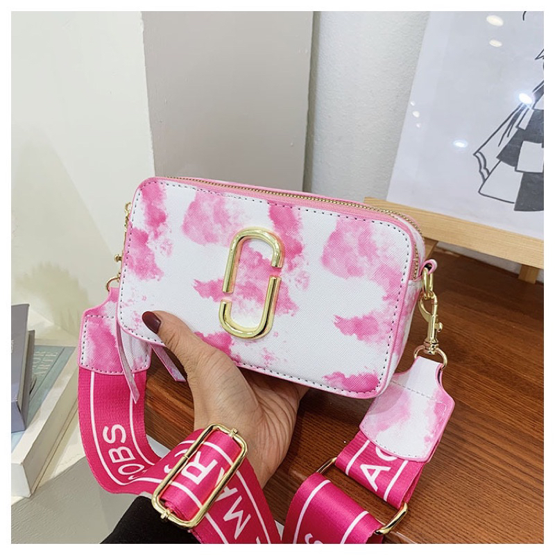 Túi Xách đeo chéo MJ hộp 2 khóa màu loang thời trang