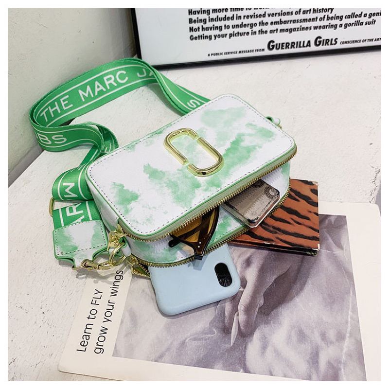 Túi Xách đeo chéo MJ hộp 2 khóa màu loang thời trang