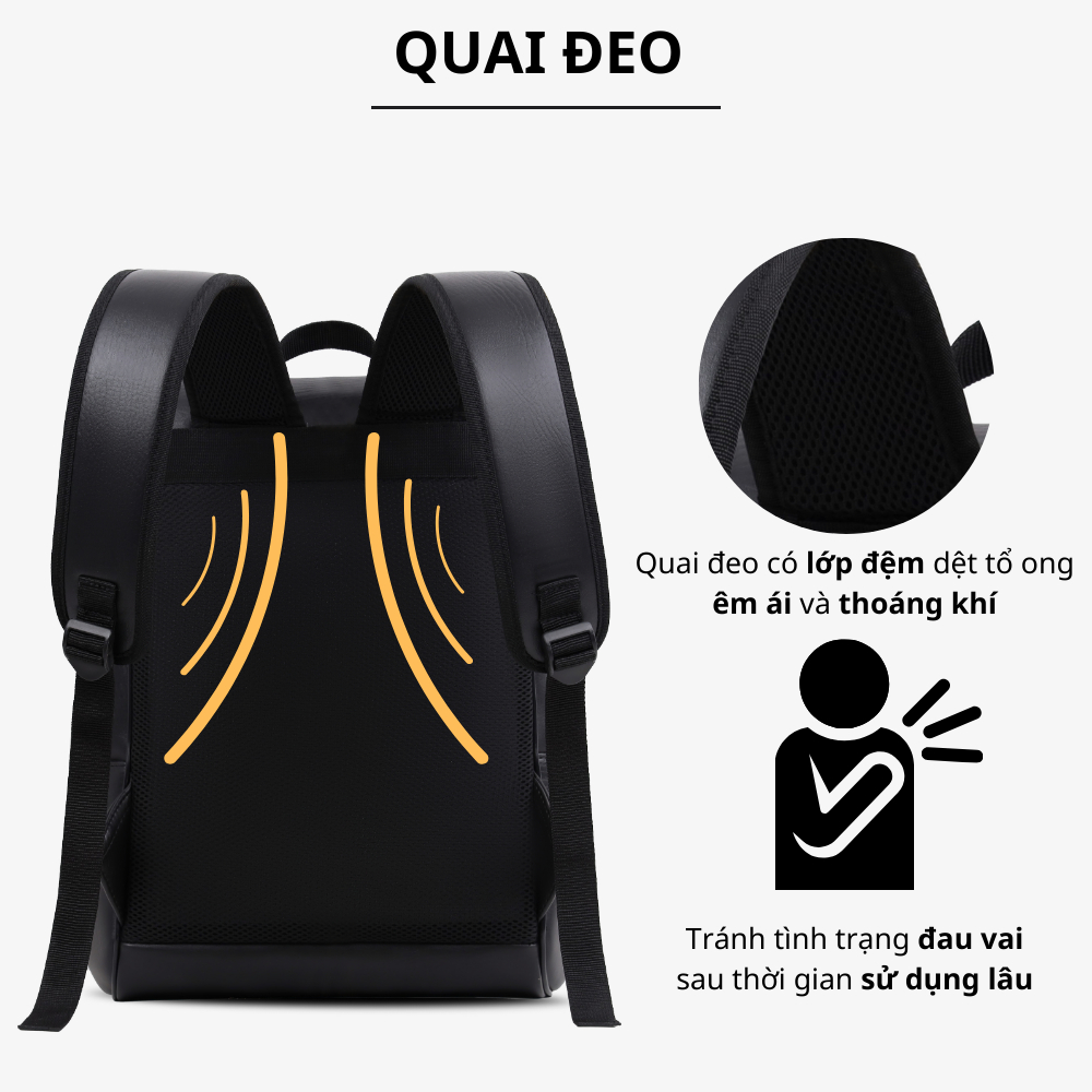 Balo laptop nam nữ thời trang PADO 645 - Đựng được laptop 15.6inch - Chất liệu chống thấm