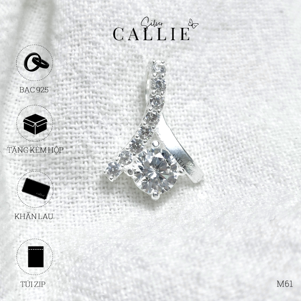 M61 - Mặt dây bạc Callie Silver 1 viên đá
