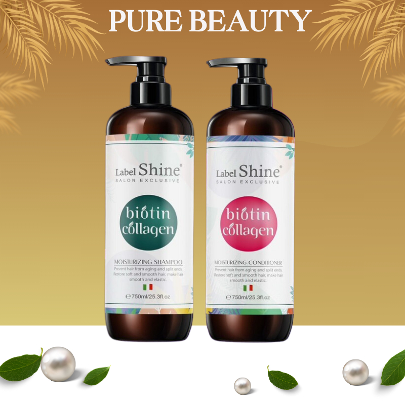 Dầu Gội Xả Label Shine 750ml * 2 kiềm dầu phục hồi mềm mượt tái tạo mái tóc siêu mượt lưu hương lâu