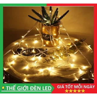 Dây đèn led 10m không chớp ( ánh sáng vàng - trắng ) loại dây đen trắng hoặc dây trong