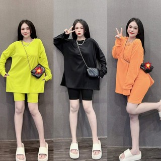 Set bộ lửng chất cotton tici áo tay dài bigsize mặc nhà đi chơi đẹp