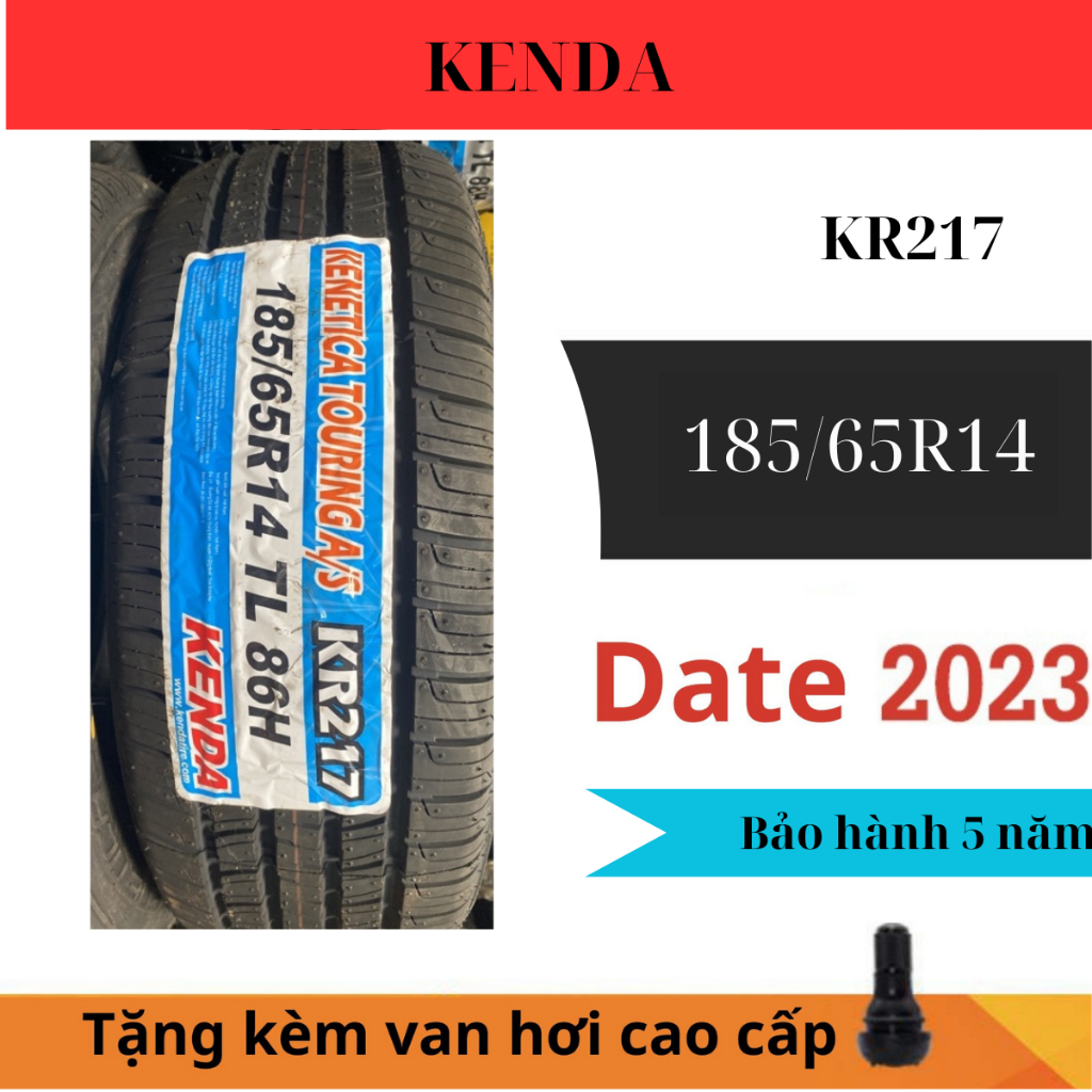 Vỏ lốp 185/65R14 chính hãng Kenda bảo hành 5 năm