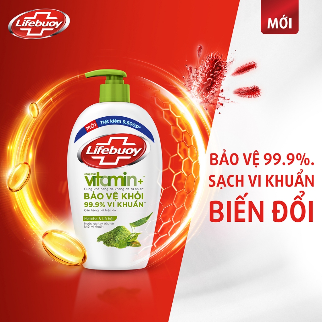 Nước Rửa Tay Lifebuoy Vitamin+ Combo 2 chai 450g/chai