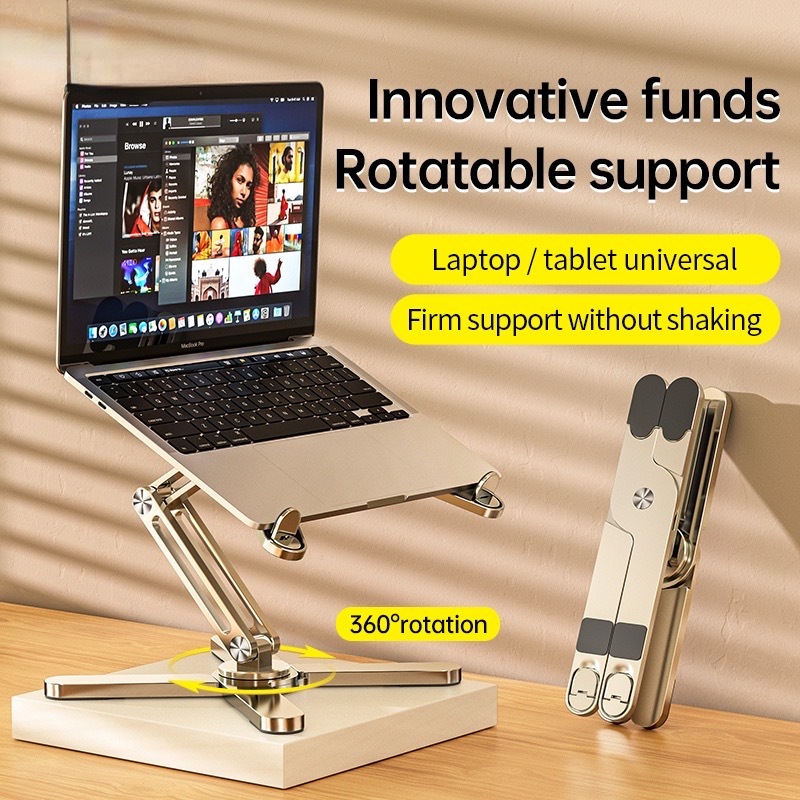 Giá đỡ laptop một chân xoay 360 độ. hợp kim nhôm cao cấp, nâng cao laptop macbook, máy tính bảng iPad N86 - Vu Studio