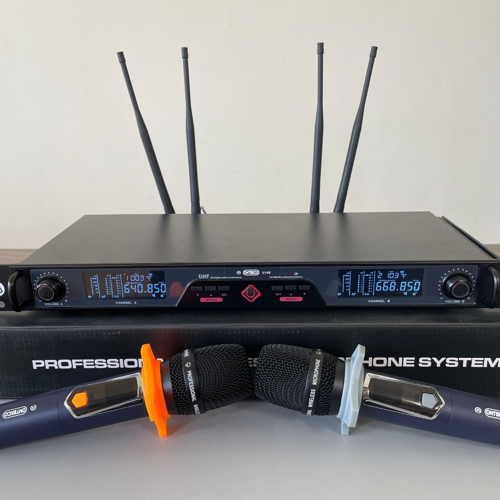 Bộ micro không dây ONTEKCO U10B cao cấp dùng cả trong nhà và ngoài trời, thu sóng lên tới 120M