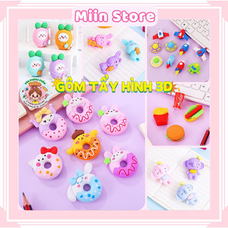 Gôm Tẩy Hình 3D (Chọn Mẫu) Siêu Cute Mềm Tẩy Sạch Tạo Hứng Thú Học Tập, Làm Quà Tặng Khen Thưởng Học Sinh