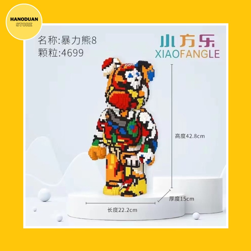 Khối Lắp Ráp Bearbrick - Đồ Chơi Lắp Ráp Gấu Mảnh Trơn