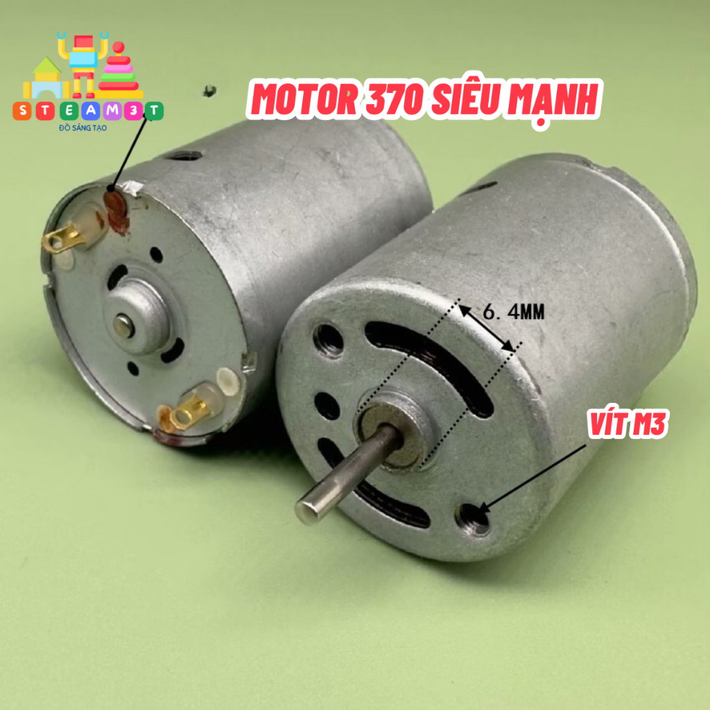 Motor mô tơ DC 3v - 7.4v - 12v 370 tốc độ cao 33000 RPM dùng DIY cho tàu xe mô hình - LK0222