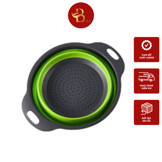 Rổ nhựa gấp gọn silicon tiện lợi, chậu rửa rau củ silicon đa năng