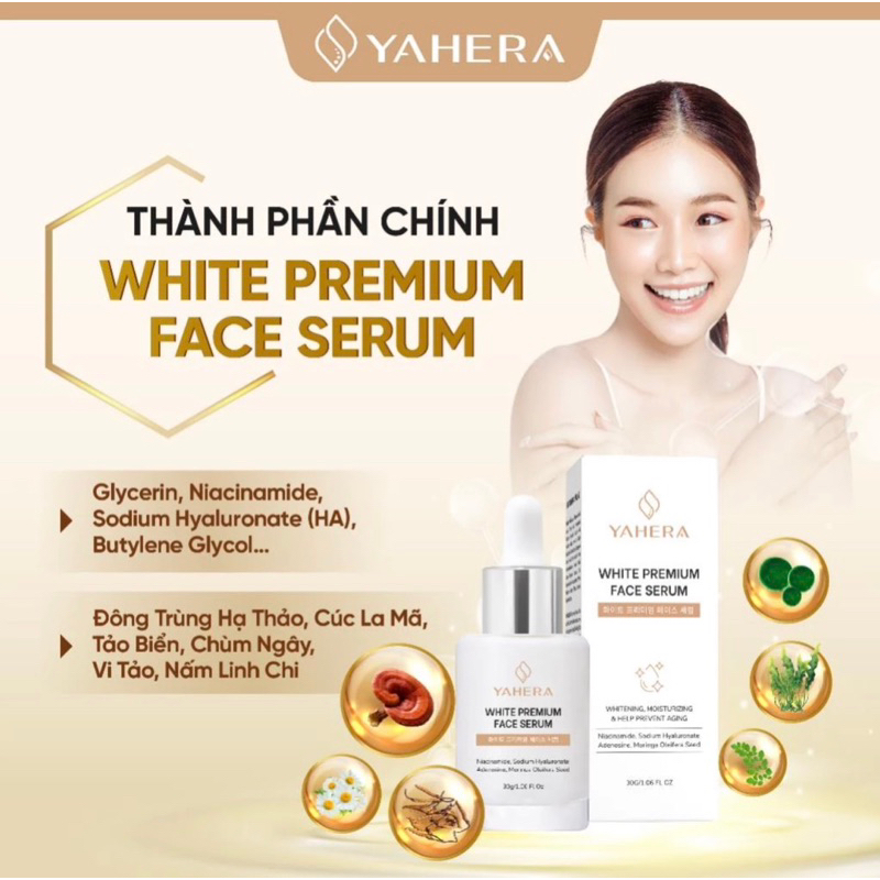SERUM DƯỠNG TRẮNG DA CAO CẤP WHITE PREMIUM FACE SERUM - CẤP ẨM - SE KHÍT LỖ CHÂN LÔNG - PHỤC HỒI DA TỔN THƯƠNG