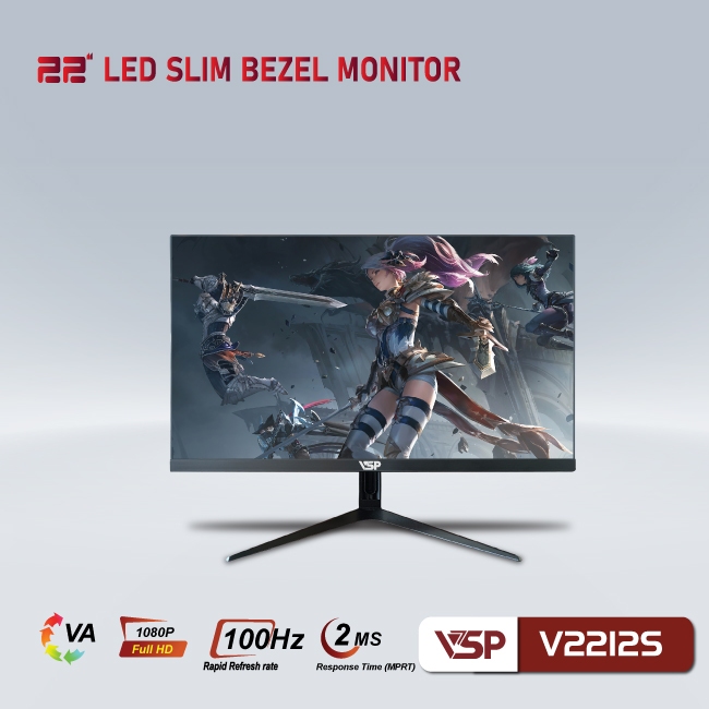Màn Hình VSP VA V2212S - 100Hz - 2ms - Đen