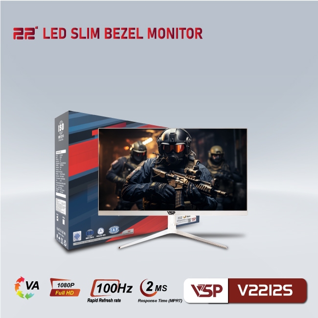 Màn Hình VSP VA V2212S - 100Hz - 2ms - Đen