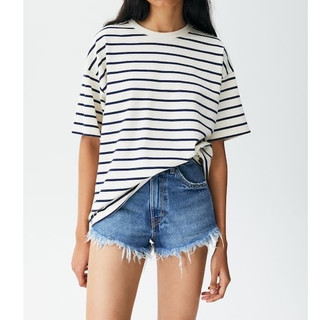 Áo thun cotton kẻ sọc