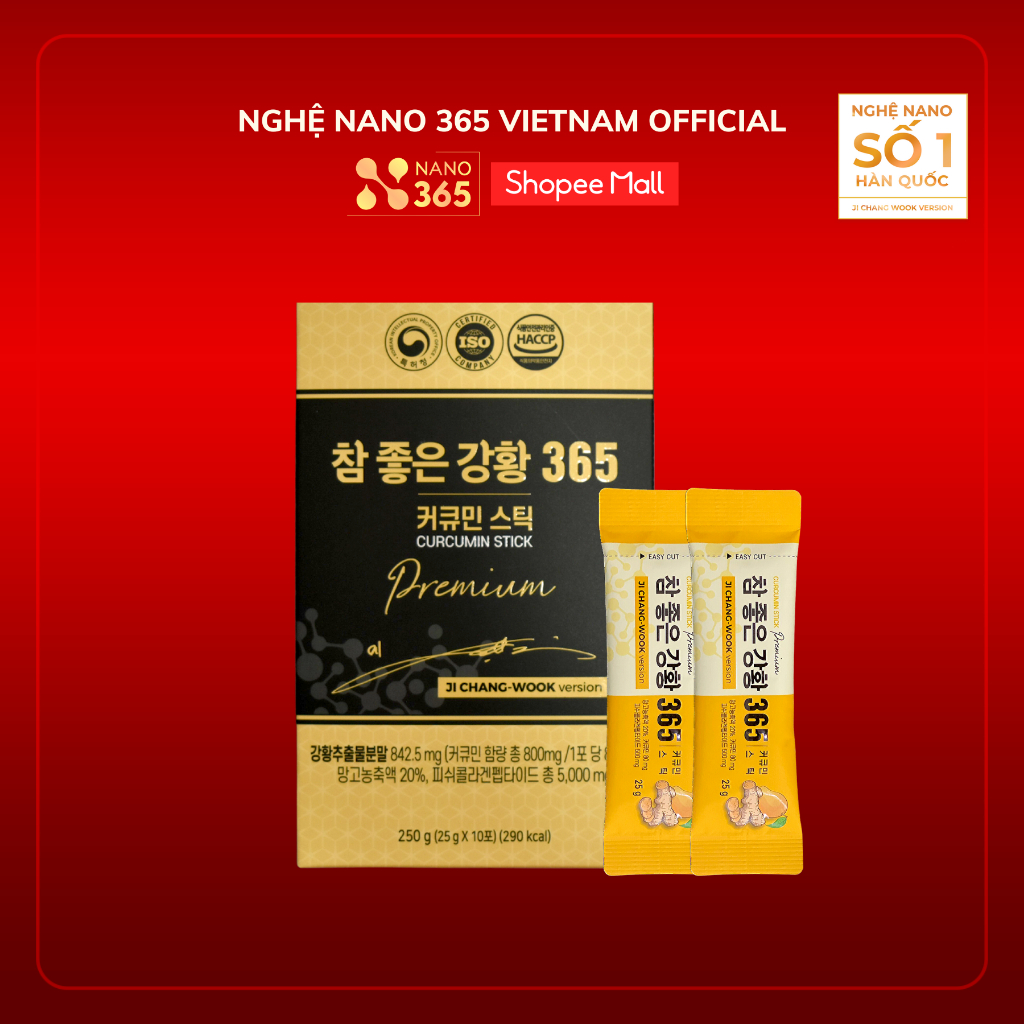 Thạch nghệ Nano 365 Collagen Premium hộp nhỏ 10 thanh
