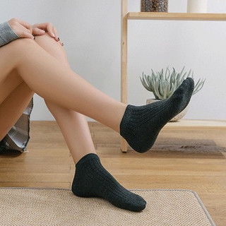 Tất gân nữ cổ thấp cotton màu trơn Nhật bản Tất vớ trơn cổ ngắn nữ Vớ lười ẩn nữ