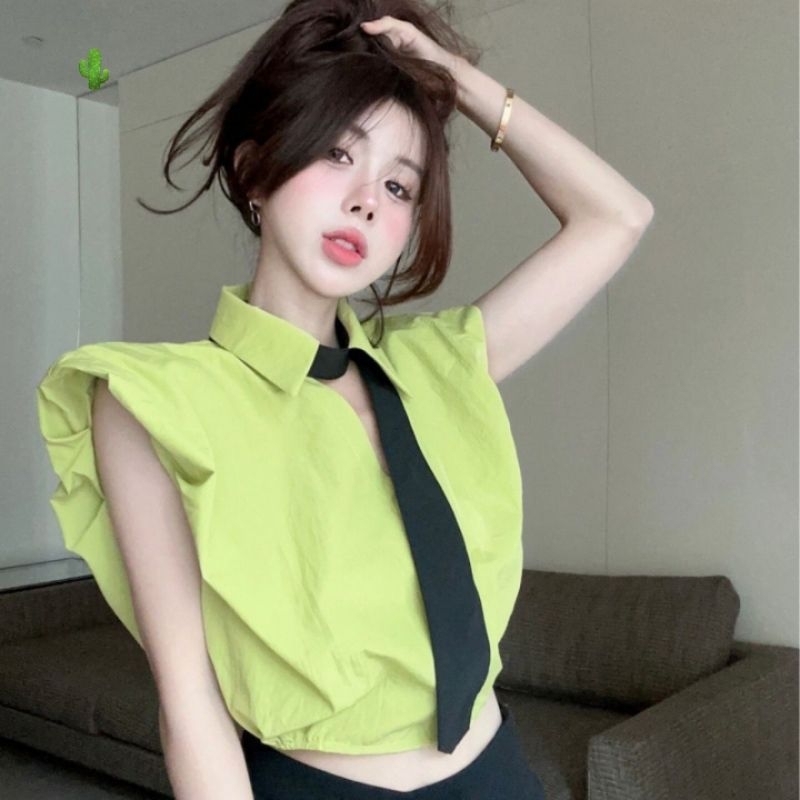 Áo Sơ mi ulzzang hồng baby U2102
