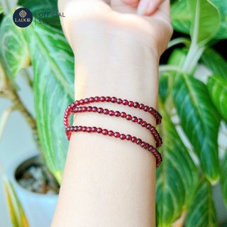 Chuỗi vòng tay Ngọc Hồng Lựu Garnet quấn 3 size 3.7 li cho nữ mệnh Thổ Và mệnh Hỏa
