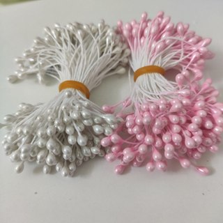 Nhụy Làm Hoa Kẽm Nhung, Bó 300 - 500 Sợi Nhụy Làm Hoa Kẽm Nhung, Màu Trắng Vàng Hồng VN98 Flowers