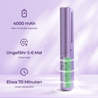 Lược nhiệt điện ion âm 2 trong 1 không dây làm thẳng / xoăn tóc