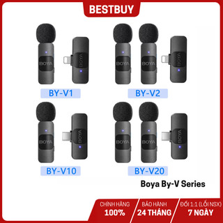Boya by-v1 / by-v2 / by-v10 / by-v20 - mic thu âm không dây dành cho điện thoại cổng lightning và type-c