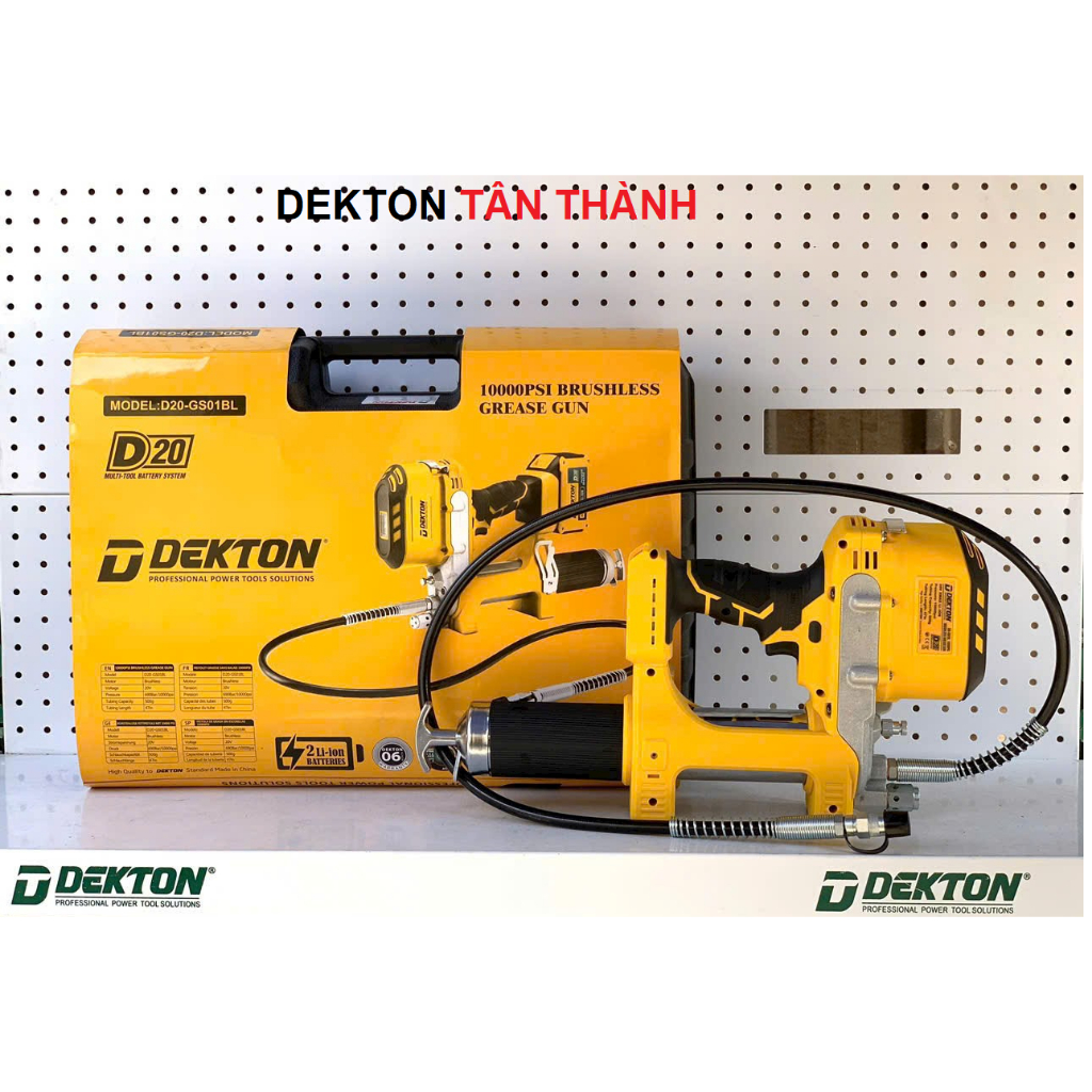 Máy bơm mỡ bò dùng pin DEKTON D20 - GS01BL / GS01 / Không chổi than
