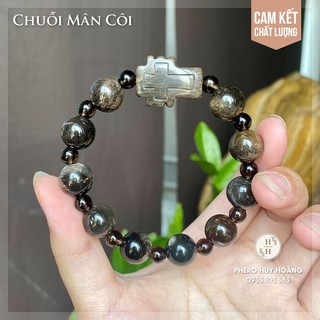 Chuỗi mân côi đá gỗ hóa thạch 12ly - thánh giá đá