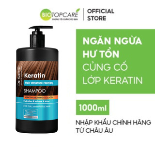 Dầu gội phục hồi cấu trúc tóc Dr. Sante Keratin 1000ml - BioTopcare Official