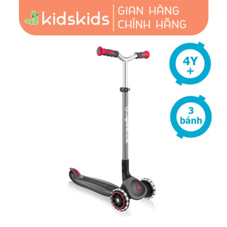 Xe Trượt Scooter 3 Bánh Gấp Gọn Có Bánh Xe Phát Sáng Globber Master Cho Trẻ Em Từ 4 Đến 14 Tuổi - Đen/Đỏ