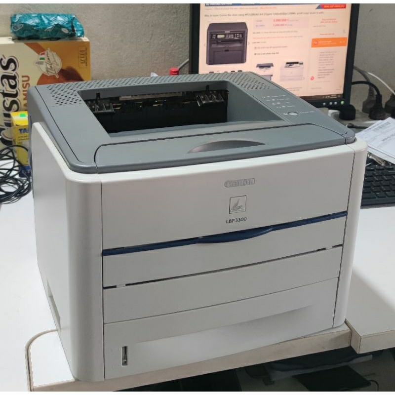 MÁY IN CŨ CANON 3300 IN 2 MẶT + MỰC NEW + RAM GIẤY A4 500 TỜ 70G