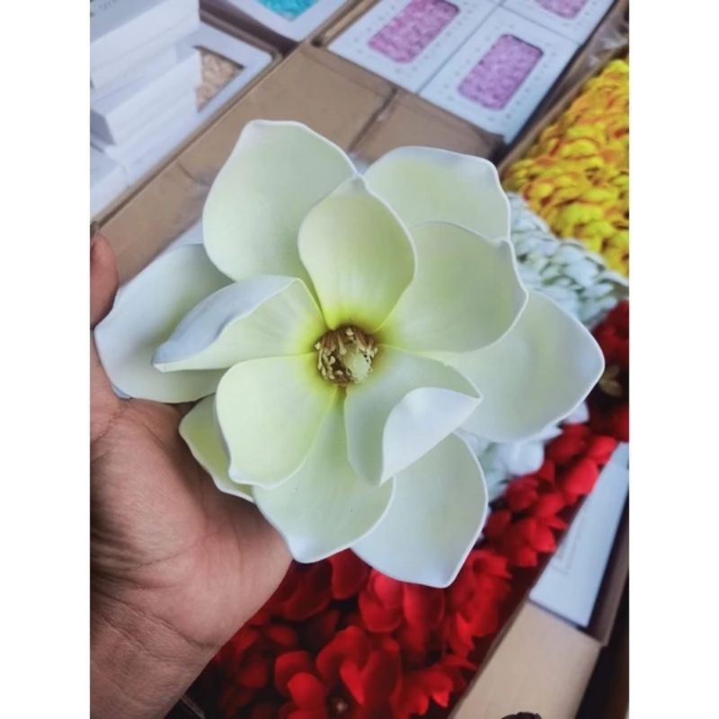 Hoa mộc lan trang trí tháp oản. bánh kẹo.đồ tết