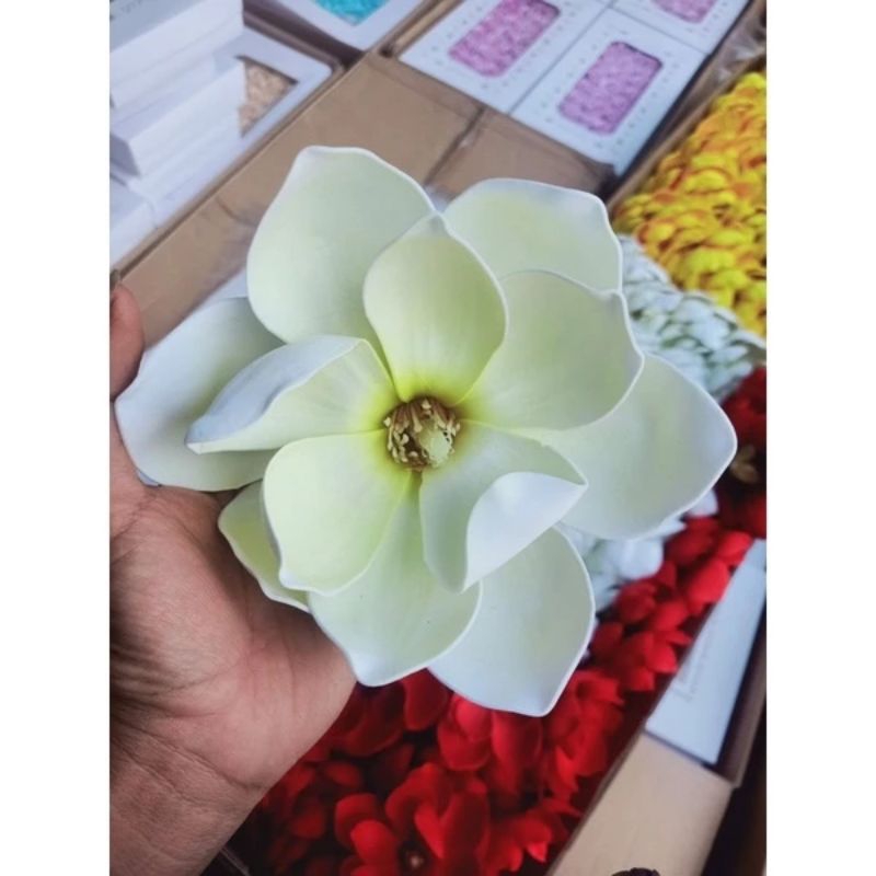 Hoa mộc lan trang trí tháp oản. bánh kẹo.đồ tết