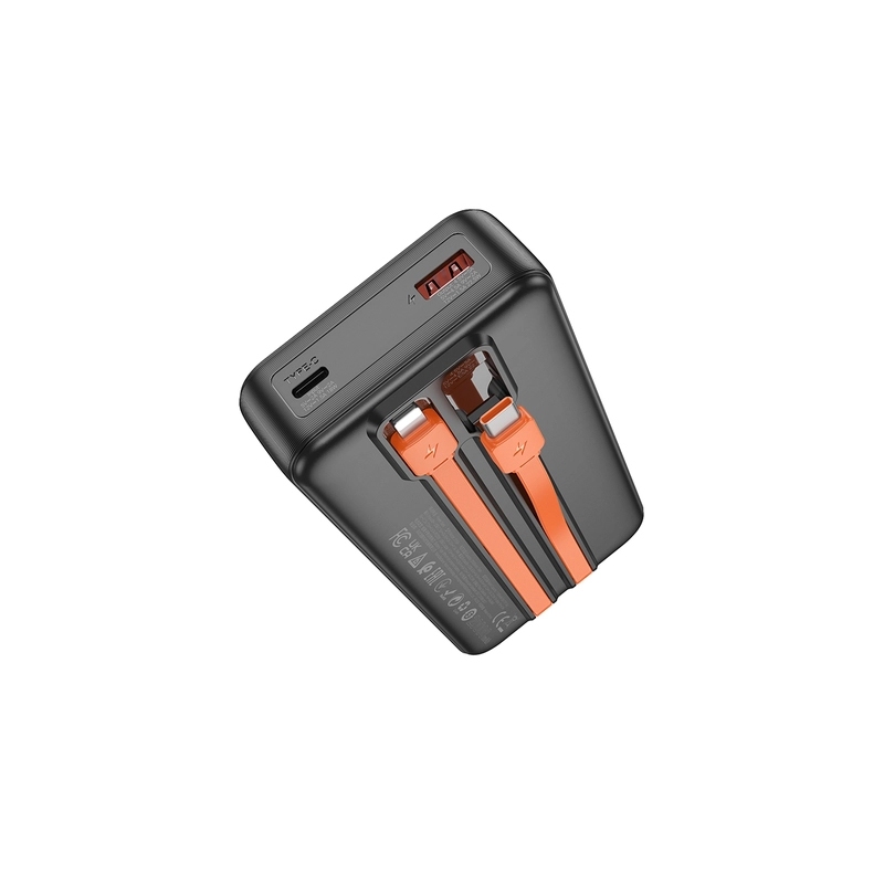 Pin dự phòng tích hợp 2 cáp sạc nhanh Hoco J119A 20000mAh QC 22.5 và PD 20W - màn hình LCD hiển thị