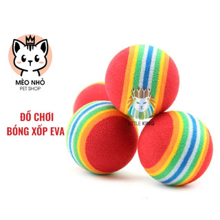 Đồ chơi cho chó mèo Bóng mút xốp EVA kẻ 7 màu Mèo nhỏ pet shop